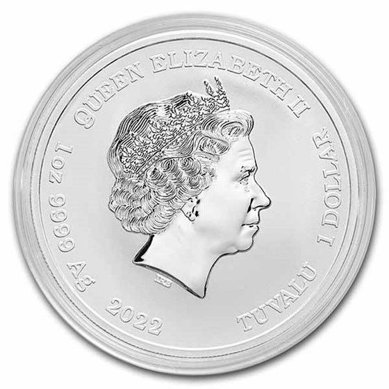 2022 Tuvalu 1 oz Silver Gods of Olympus BU (Athena)