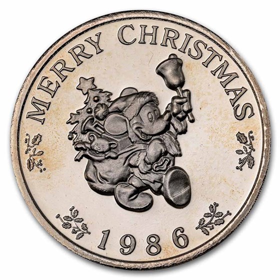 5 oz Silver Round - Mickey's Happy New Year (w/Box &amp; COA)
