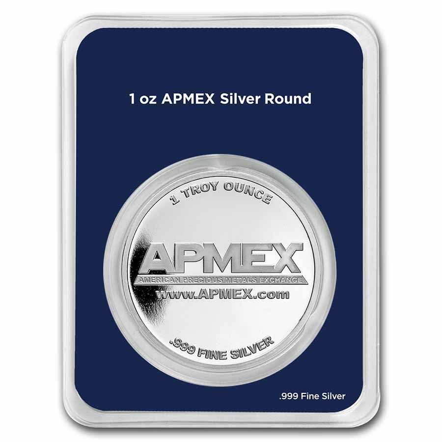 1 oz Silver Round - APMEX (w/Happy Holidays Snowflakes, In TEP)