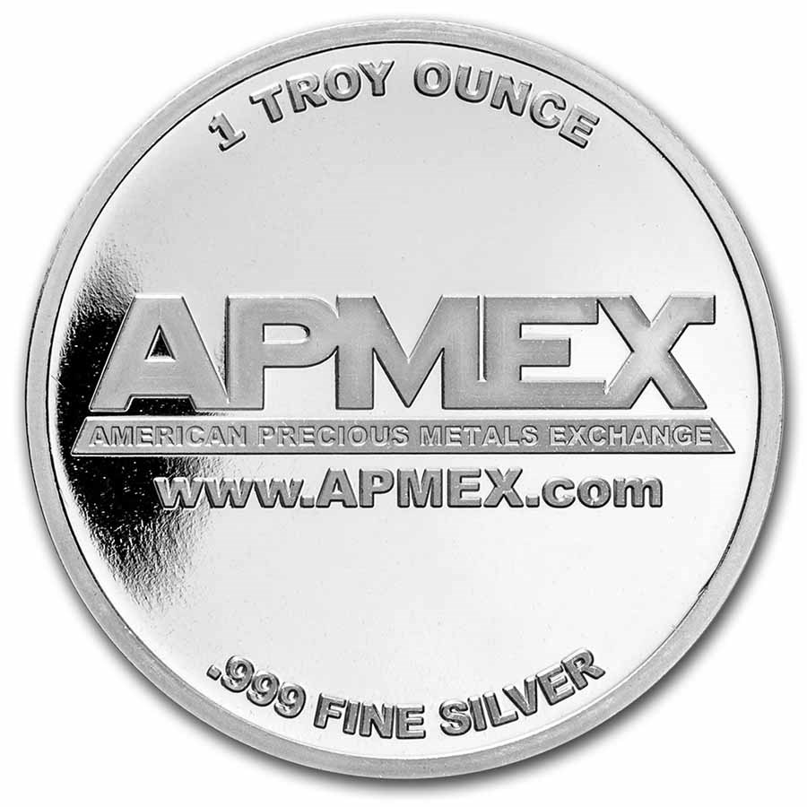 1 oz Silver Round - APMEX (w/Happy Holidays Snowflakes, In TEP)