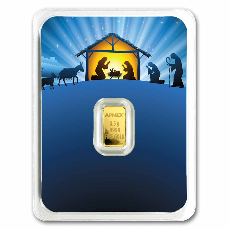 1/2 gram Gold Bar - APMEX (w/Nativity Card, In TEP)
