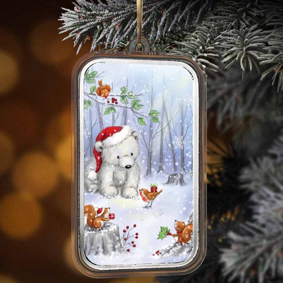 2026 1 oz Silver Colorized Bar - Baby Polar Bear
