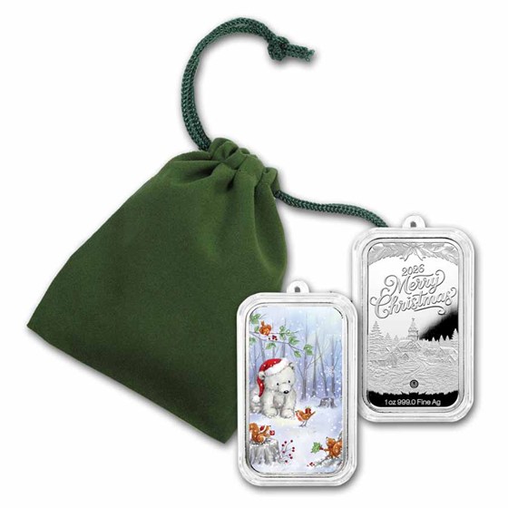 2026 1 oz Silver Colorized Bar - Baby Polar Bear