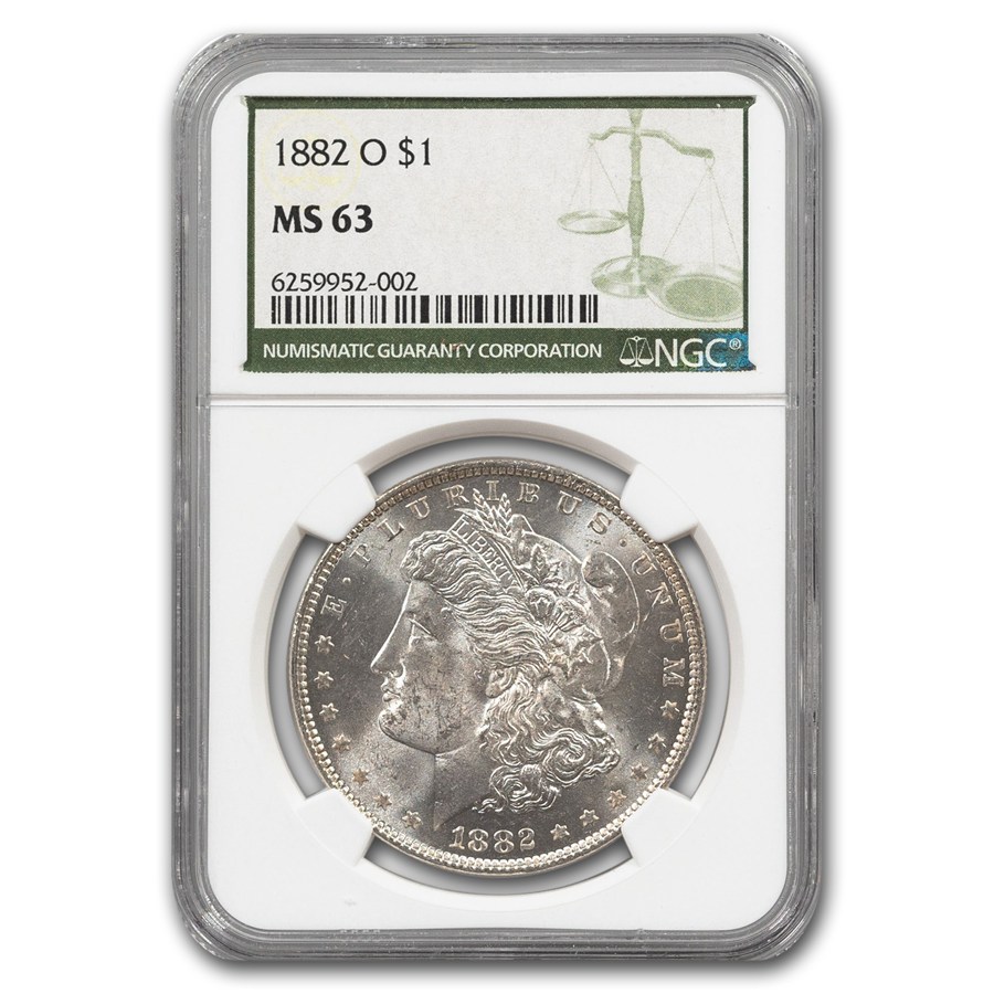 1882-O Morgan Dollar MS-63 NGC (Green Label)