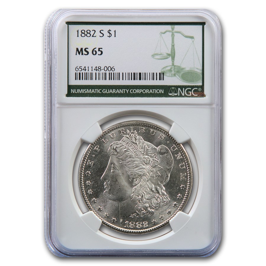 1882-S Morgan Dollar MS-65 NGC (Green Label) 1882-S Morgan Dollar MS-65 NGC (Green Label)