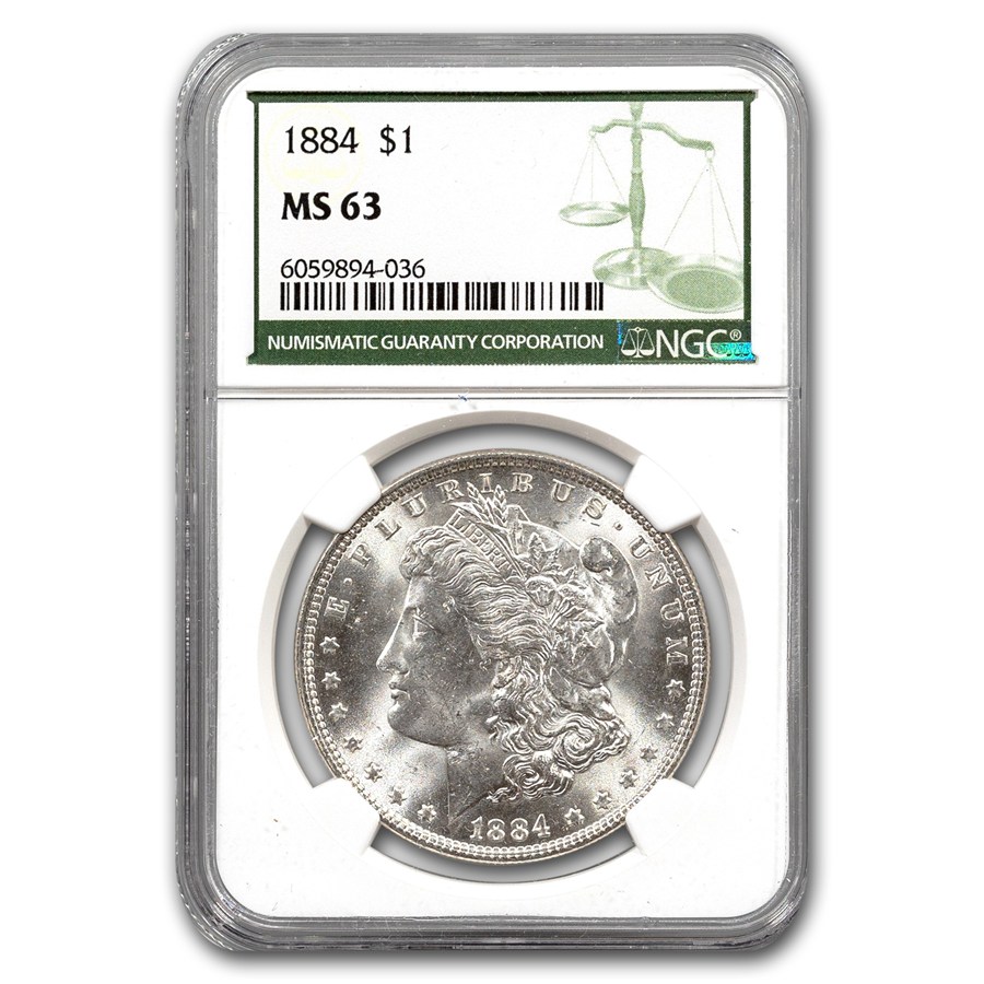 1884 Morgan Dollar MS-63 NGC (Green Label) 1884 Morgan Dollar MS-63 NGC (Green Label)