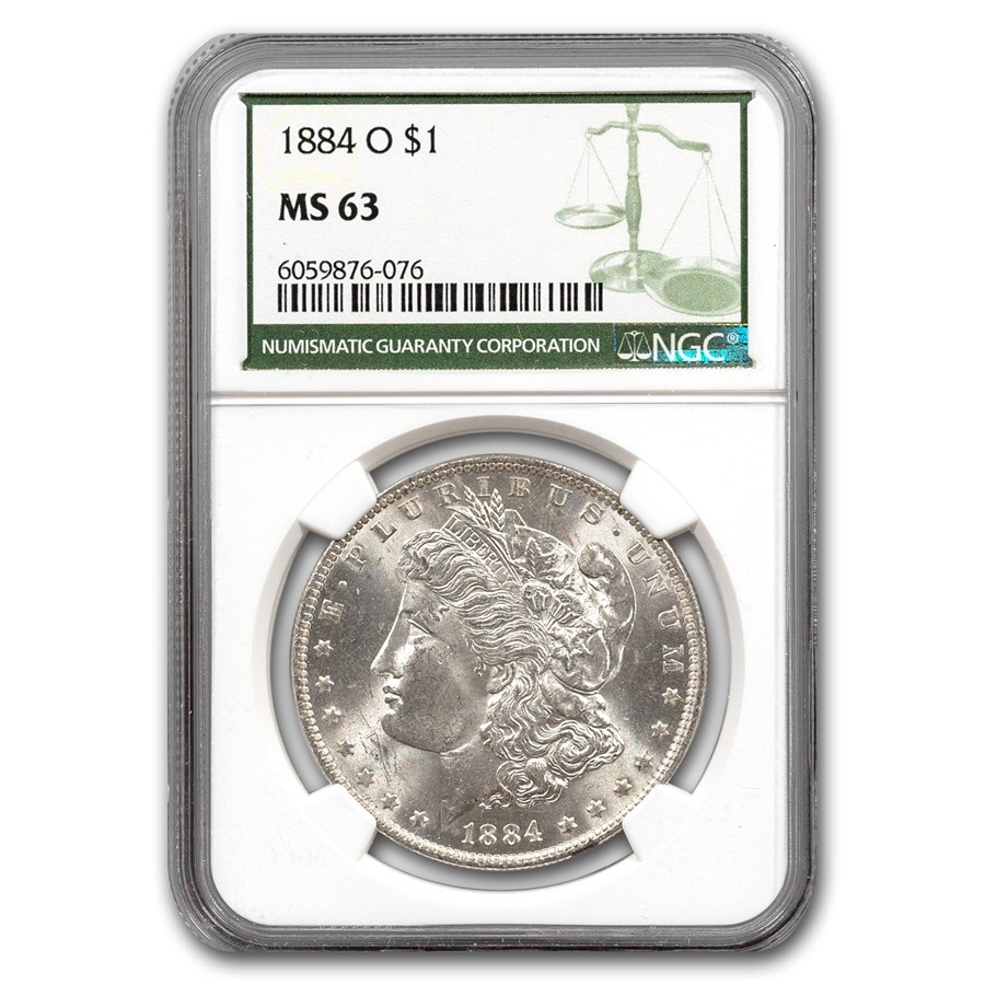 1884-O Morgan Dollar MS-63 NGC (Green Label)