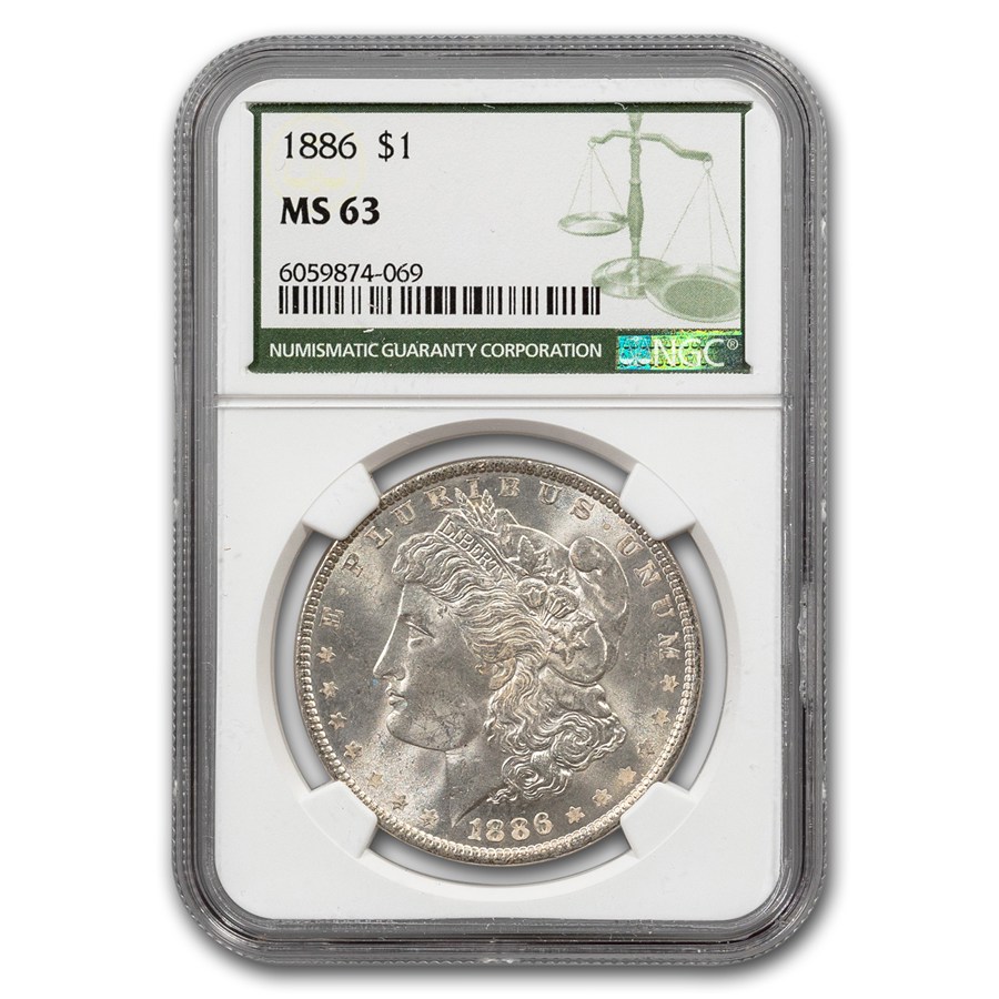 1886 Morgan Dollar MS-63 NGC (Green Label)