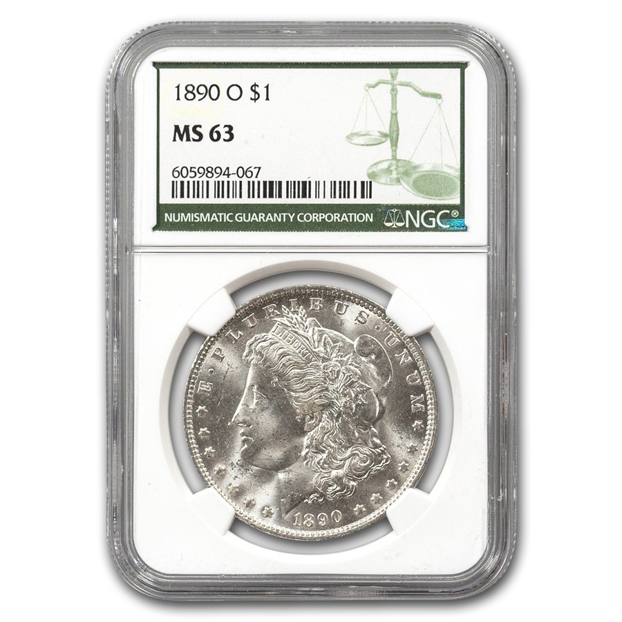 1890-O Morgan Dollar MS-63 NGC (Green Label)