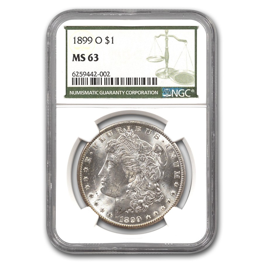 1899-O Morgan Dollar MS-63 NGC (Green Label)