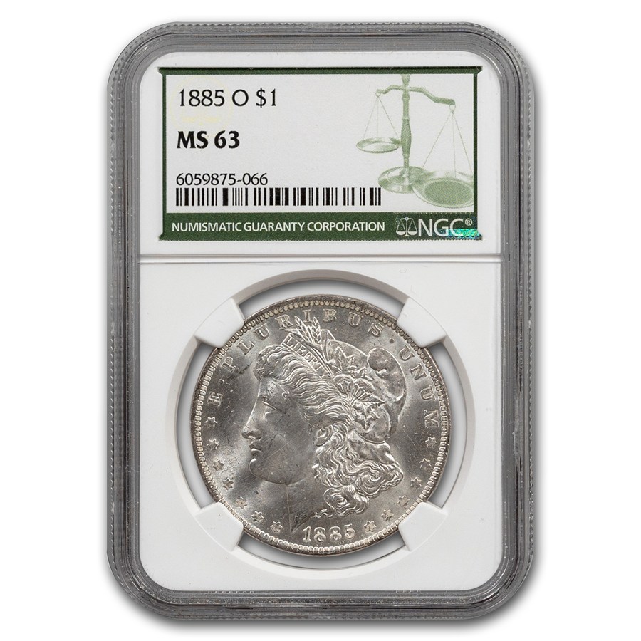 1885-O Morgan Dollar MS-63 NGC (Green Label)