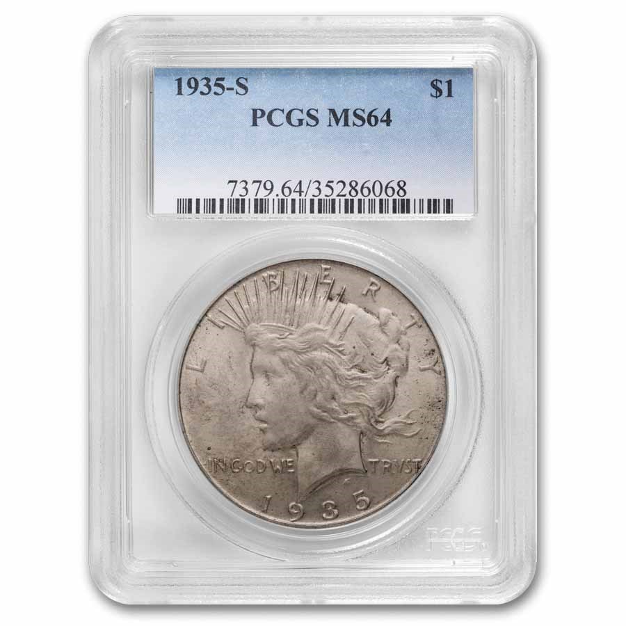 1935-S Peace Dollar MS-64 PCGS