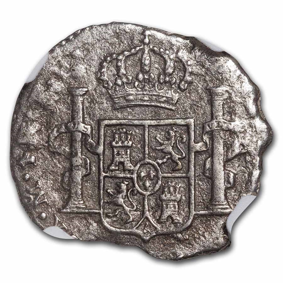 Spanish Empire Silver Pillar Type 1/2 Real El Cazador Genuine NGC