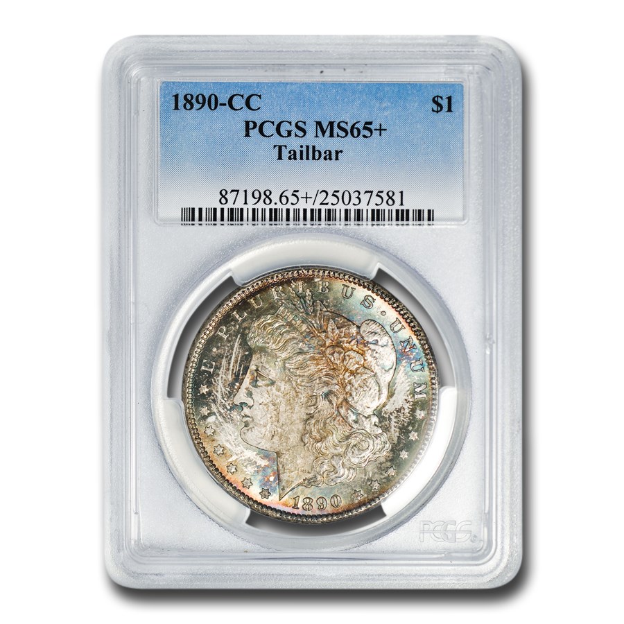 1890-CC Morgan Dollar MS-65+ PCGS (Tailbar) 1890-CC Morgan Dollar MS-65+ PCGS (Tailbar)