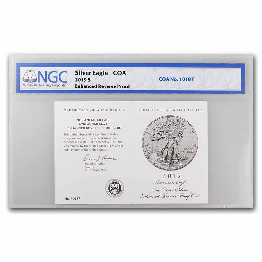 2019-S Enhanced Reverse Proof Silver Eagle PF-69 NGC (FR, Castle)