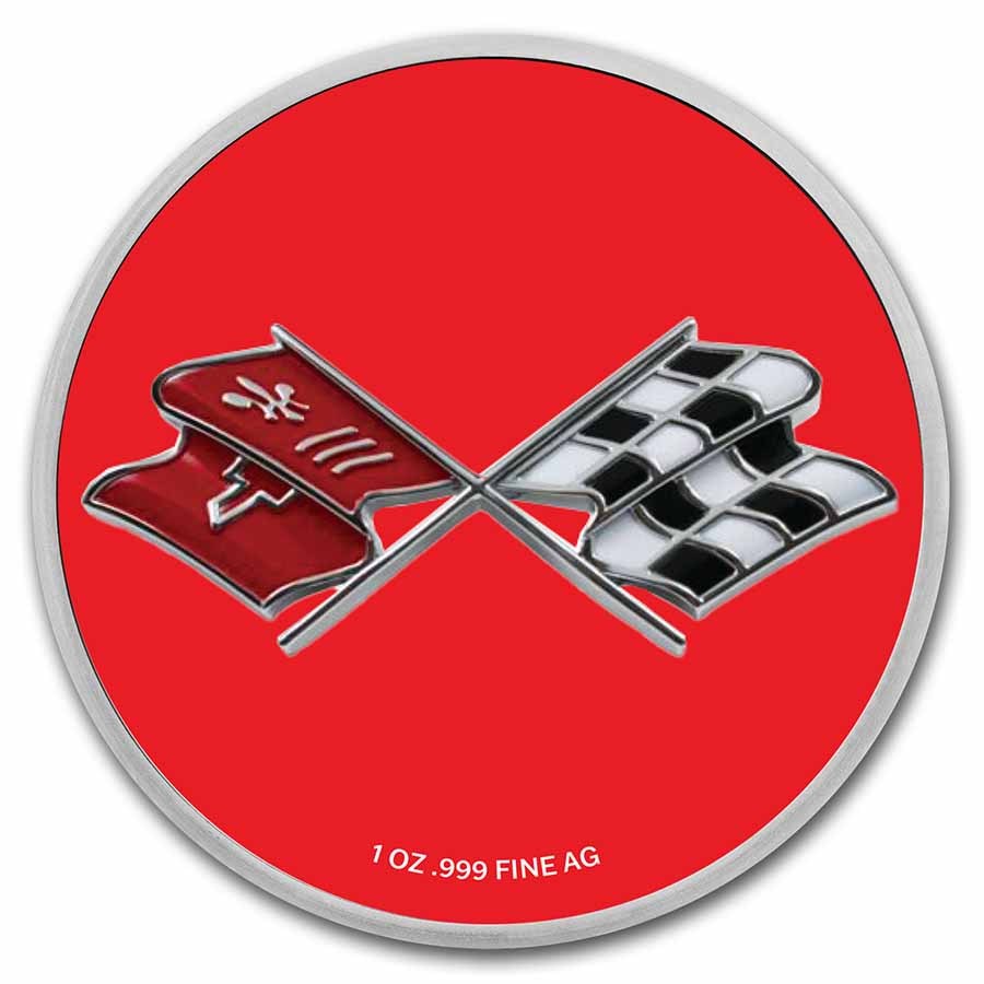 Corvette (1969) Red 1 oz Colorized Silver w/ TEP