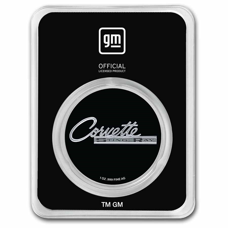 Corvette (1963) Black Stingray 1 oz Colorized Silver w/ TEP