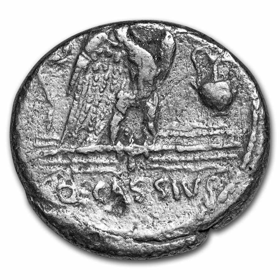 Roman Republic AR Denarius Q. Cassius (55 BC) VF (Cr-428/3)