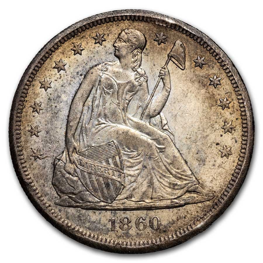 1860-O Liberty Seated Dollar AU