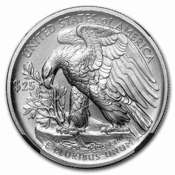 2017 1 oz American Palladium Eagle MS-70 NGC (Moy, ER)