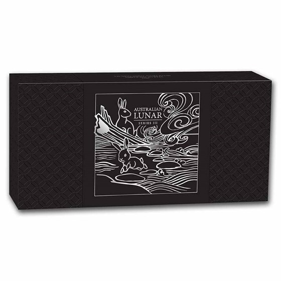 2023 Australia 3-Coin Silver Lunar Rabbit Proof Set (w/Box &amp; COA)