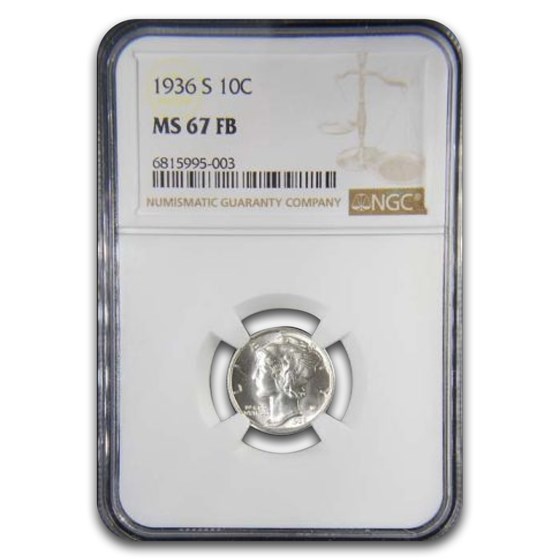 1936-S Mercury Dime MS-67 NGC (FB)