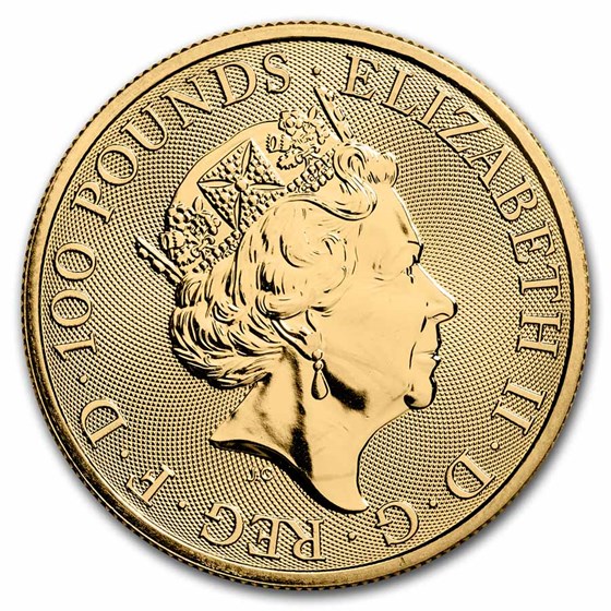 2023 GB 1 oz Gold The Royal Tudor Beasts The Yale of Beaufort BU