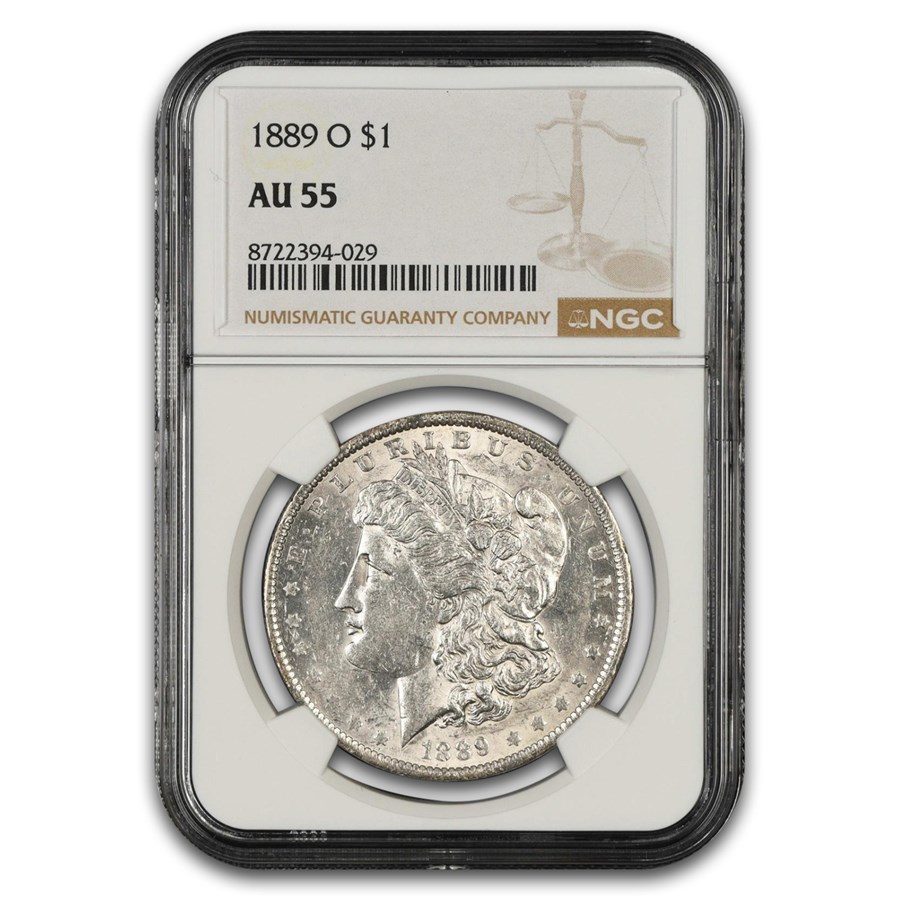 1889-O Morgan Dollar AU-55 NGC 1889-O Morgan Dollar AU-55 NGC