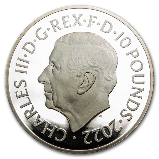 2022 Great Britain 5oz Silver £10 Her Majesty Queen Elizabeth Prf