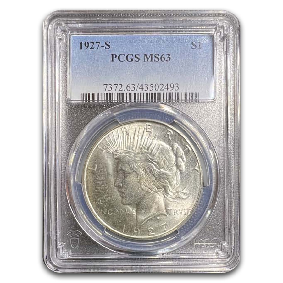 1927-S Peace Dollar MS-63 PCGS