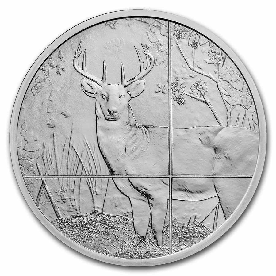 1 oz Silver Round - Gun & Rod (Deer)