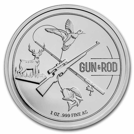 1 oz Silver Round - Gun &amp; Rod (Deer)
