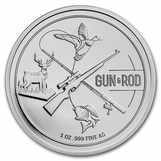 1 oz Silver Round - Gun &amp; Rod (Bass)