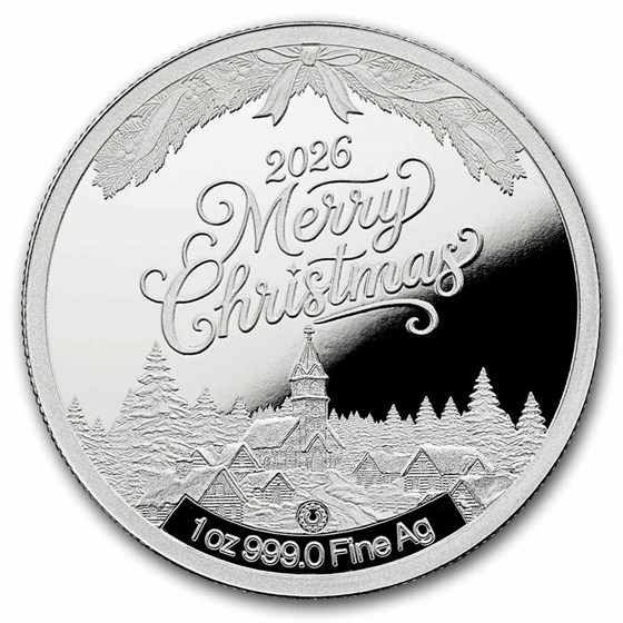 2026 1 oz Silver Round - Truck &amp; Christmas Tree