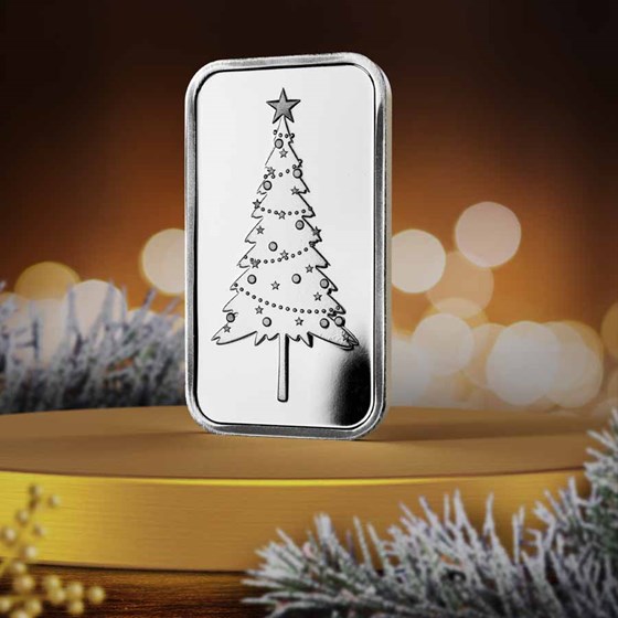 2026 1 oz Silver Bar - Christmas Tree