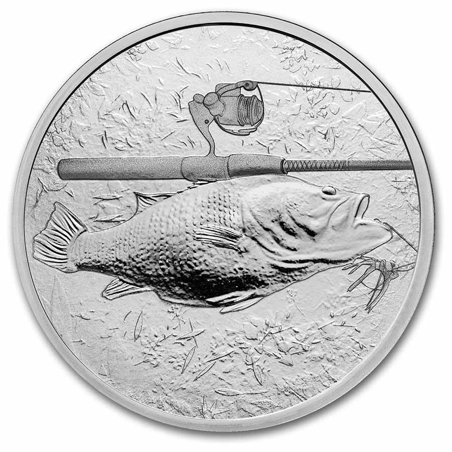 1 oz Silver Round - Gun & Rod (Bass) w/ TEP