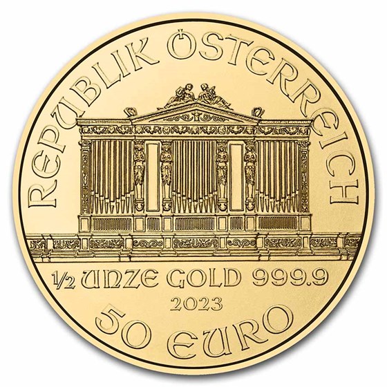 2023 Austria 1/2 oz Gold Philharmonic BU