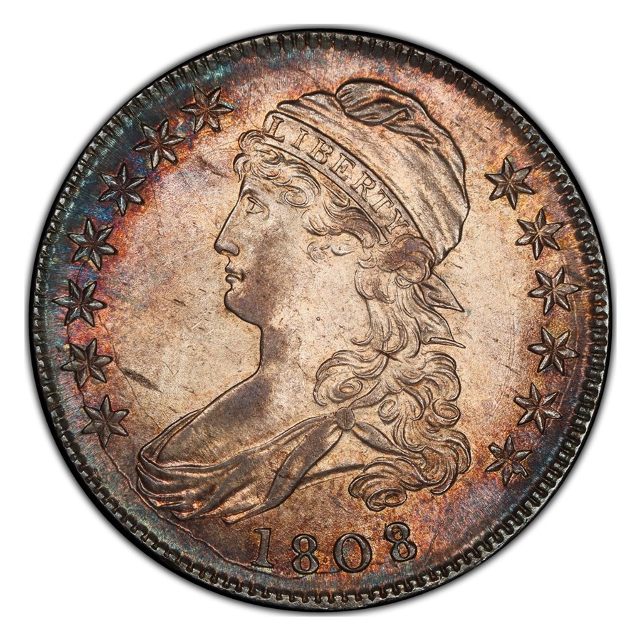 1808/7 Capped Bust Half Dollar MS-64+ PCGS CAC (Overton 101)