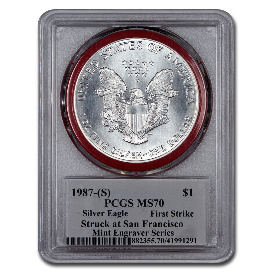 1987-S American Silver Eagle MS-70 PCGS (Mercanti, First Strike)
