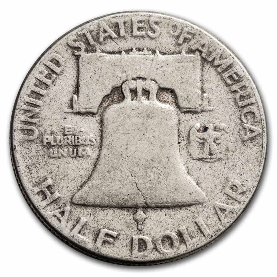 1957 Franklin Half Dollar 20-Coin Roll Avg Circ