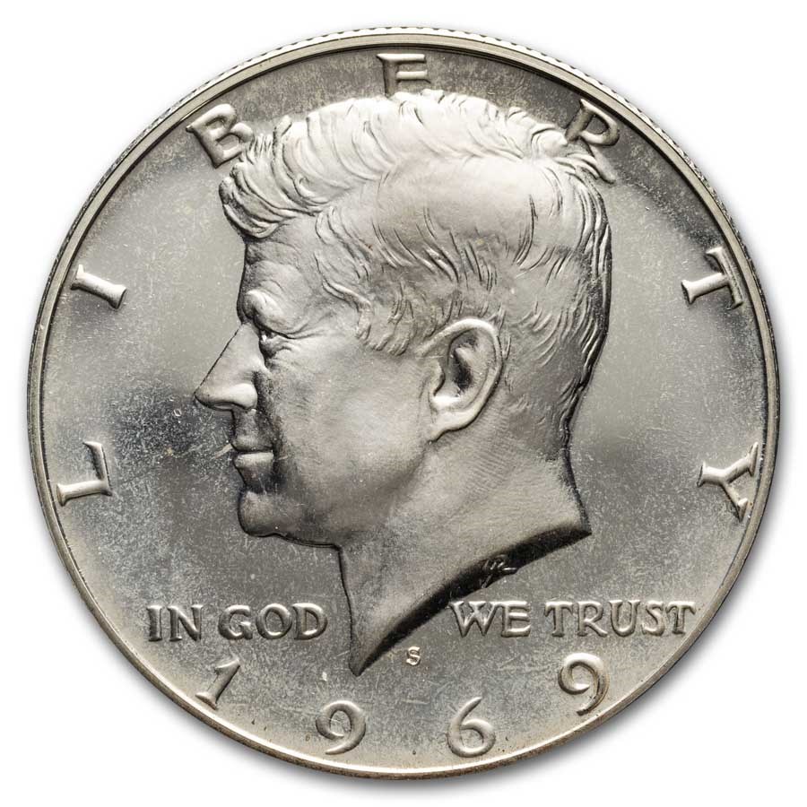 1969-S Kennedy Half Dollar 20-Coin Roll Proof