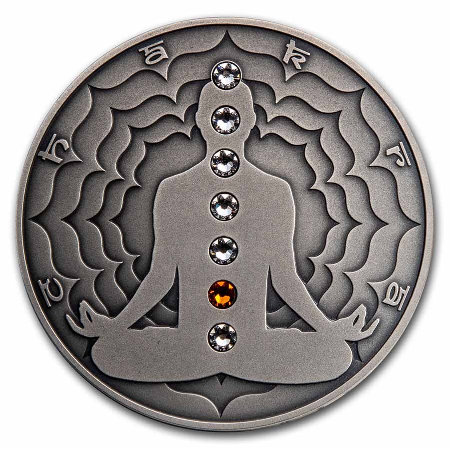 2021 Cameroon 2 oz Silver Antique Chakra; Swadhisthana