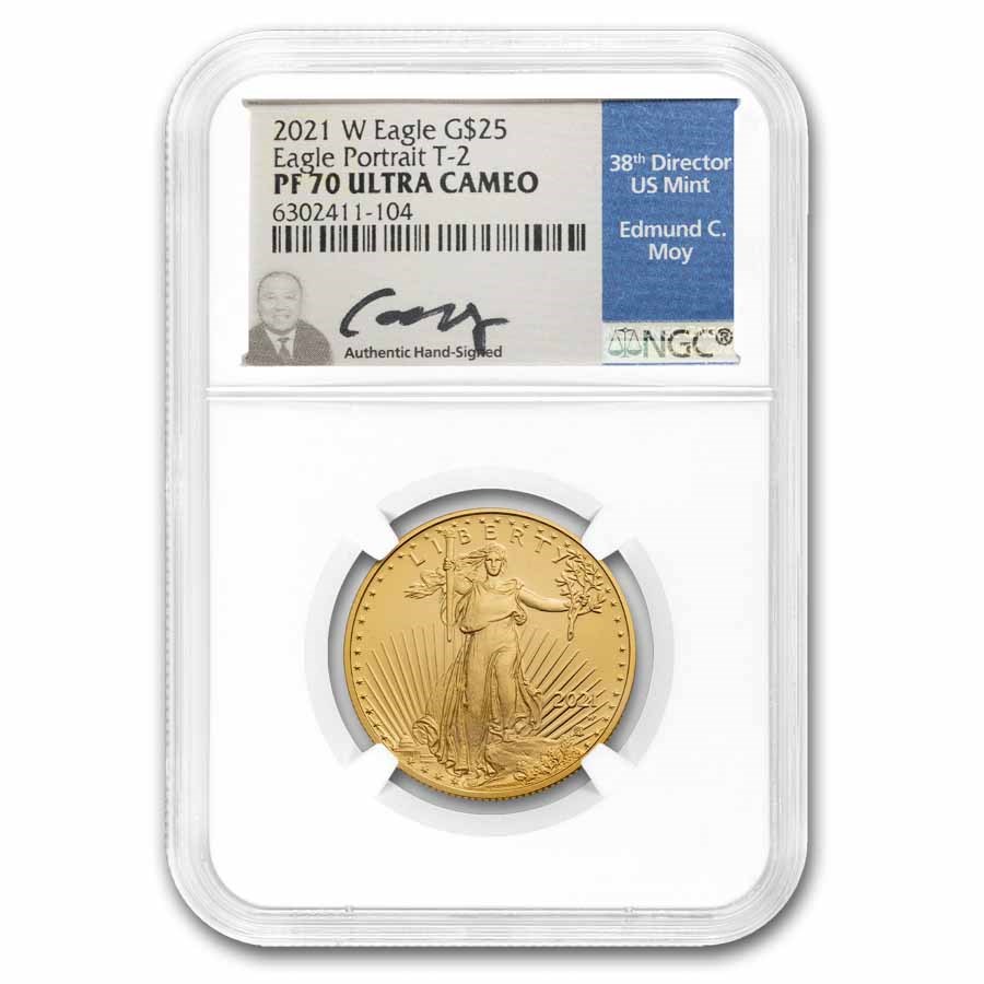 2021-W 1/2 oz Proof Gold Eagle (Type 2) PF-70 NGC