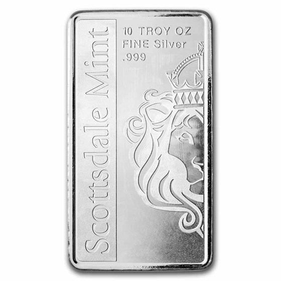 10 oz Silver Bar - Archangel Michael - Scottsdale Mint
