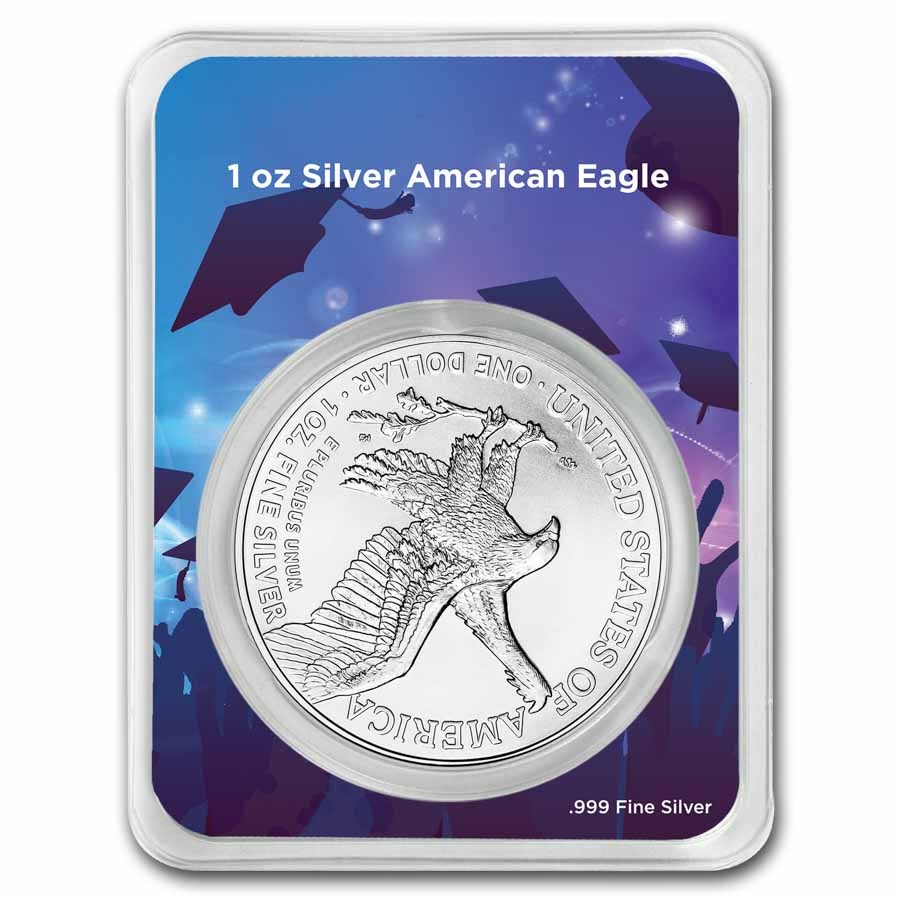 2026 1 oz Silver Eagle - w/Celebrate Graduate Card, In TEP