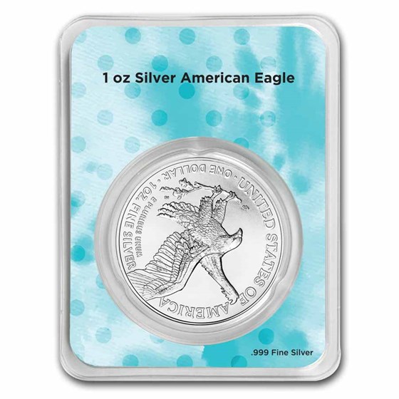 2026 1 oz Silver Eagle - w/Happy Birthday, Balloons Card, In TEP