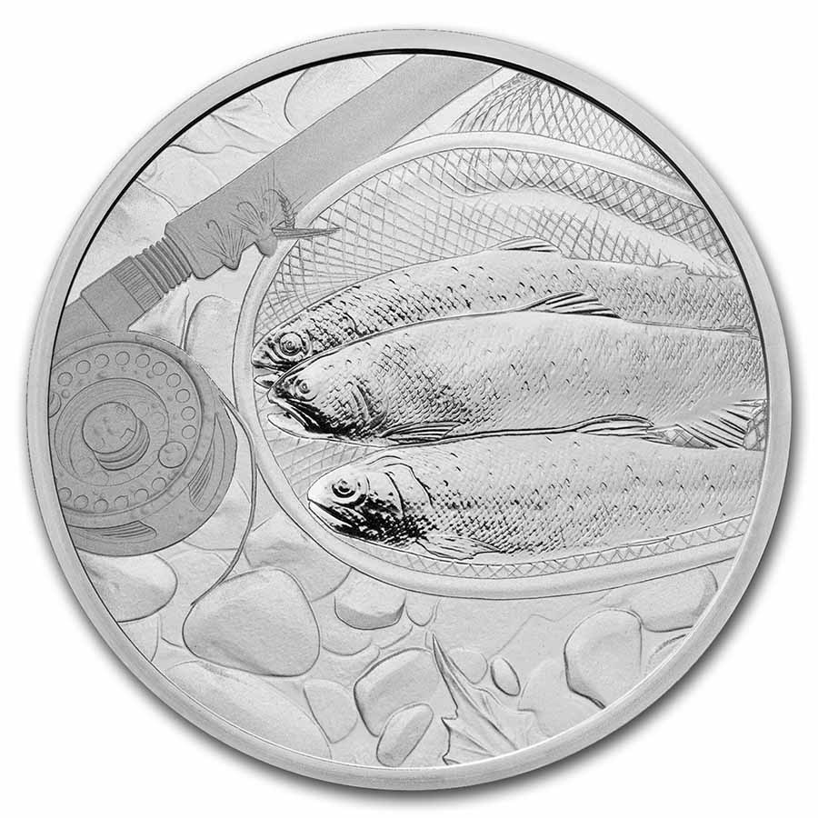 1 oz Silver Round - Gun & Rod (Trout) w/ TEP