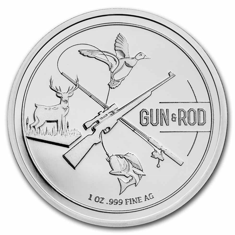 1 oz Silver Round - Gun & Rod (Trout) w/ TEP