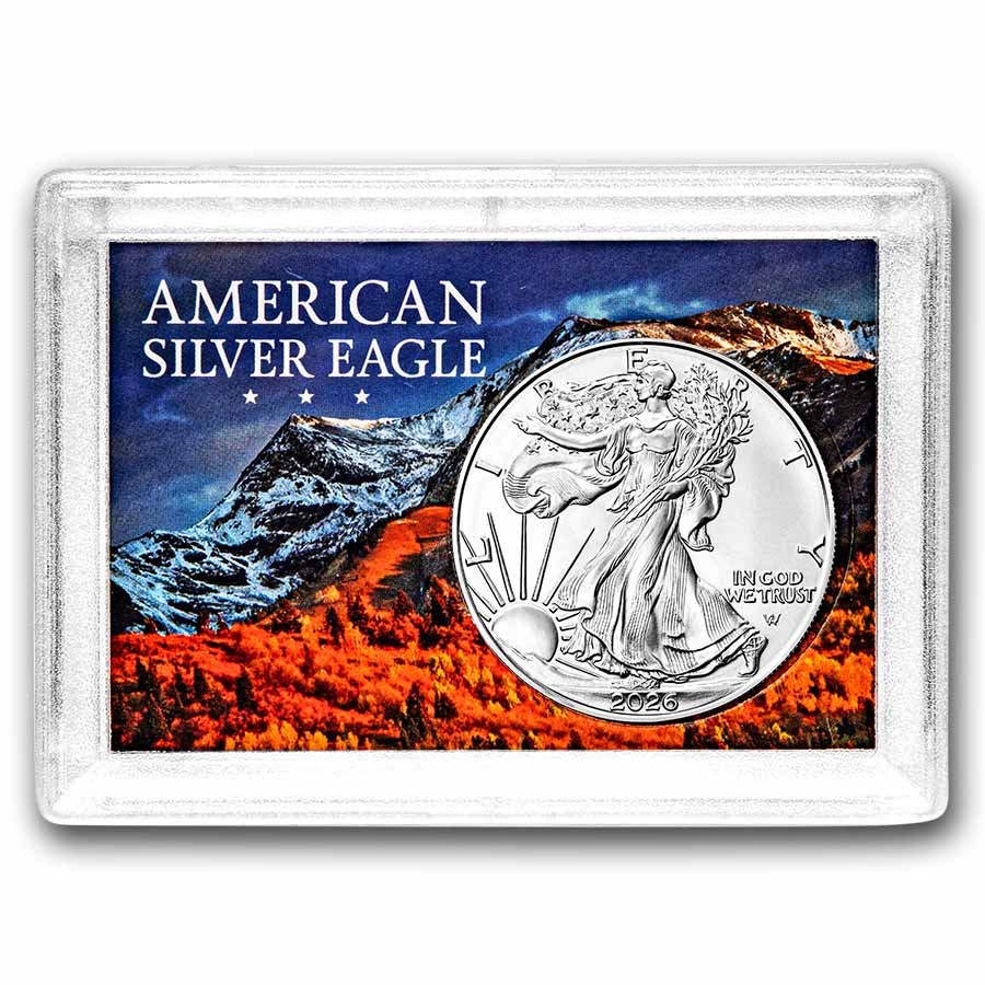 2026 1 oz Silver Eagle - w/Harris Holder, Rocky Mountain Design