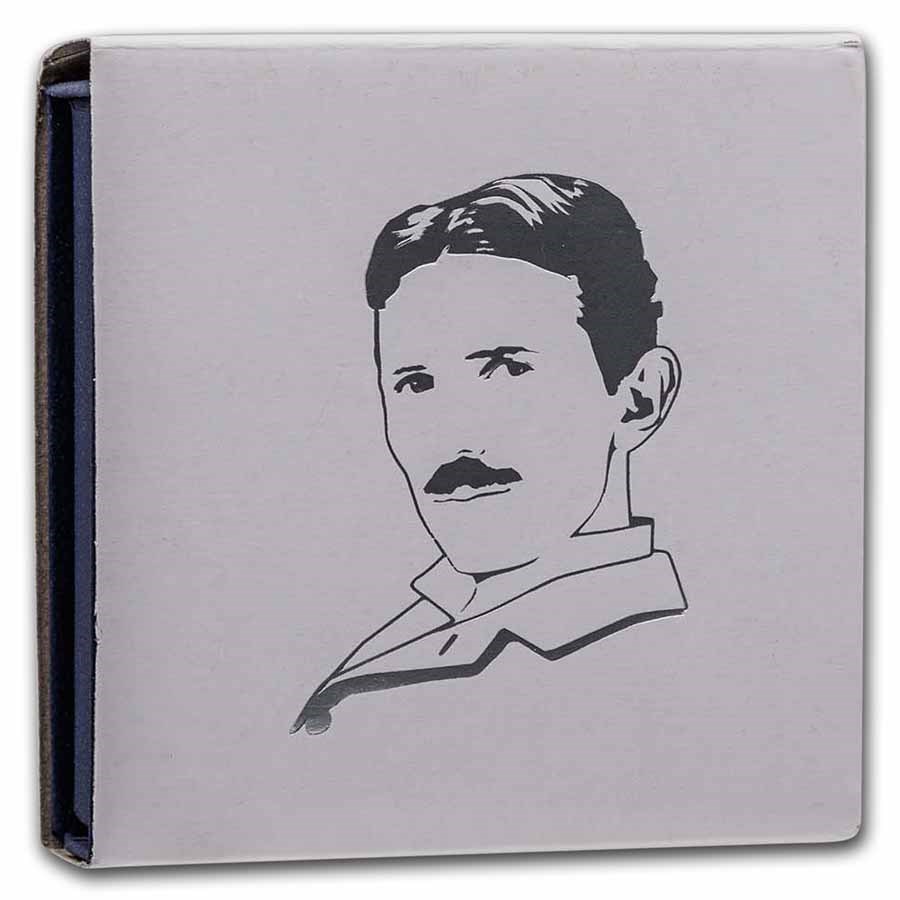 2023 Serbia 1 oz Proof Ag 100 Dinar Tesla: Secret of the Universe